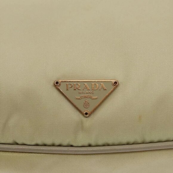 PRADA Shoulder Bag Nylon Cream Gold Auth 95818 - Picture 13 of 16